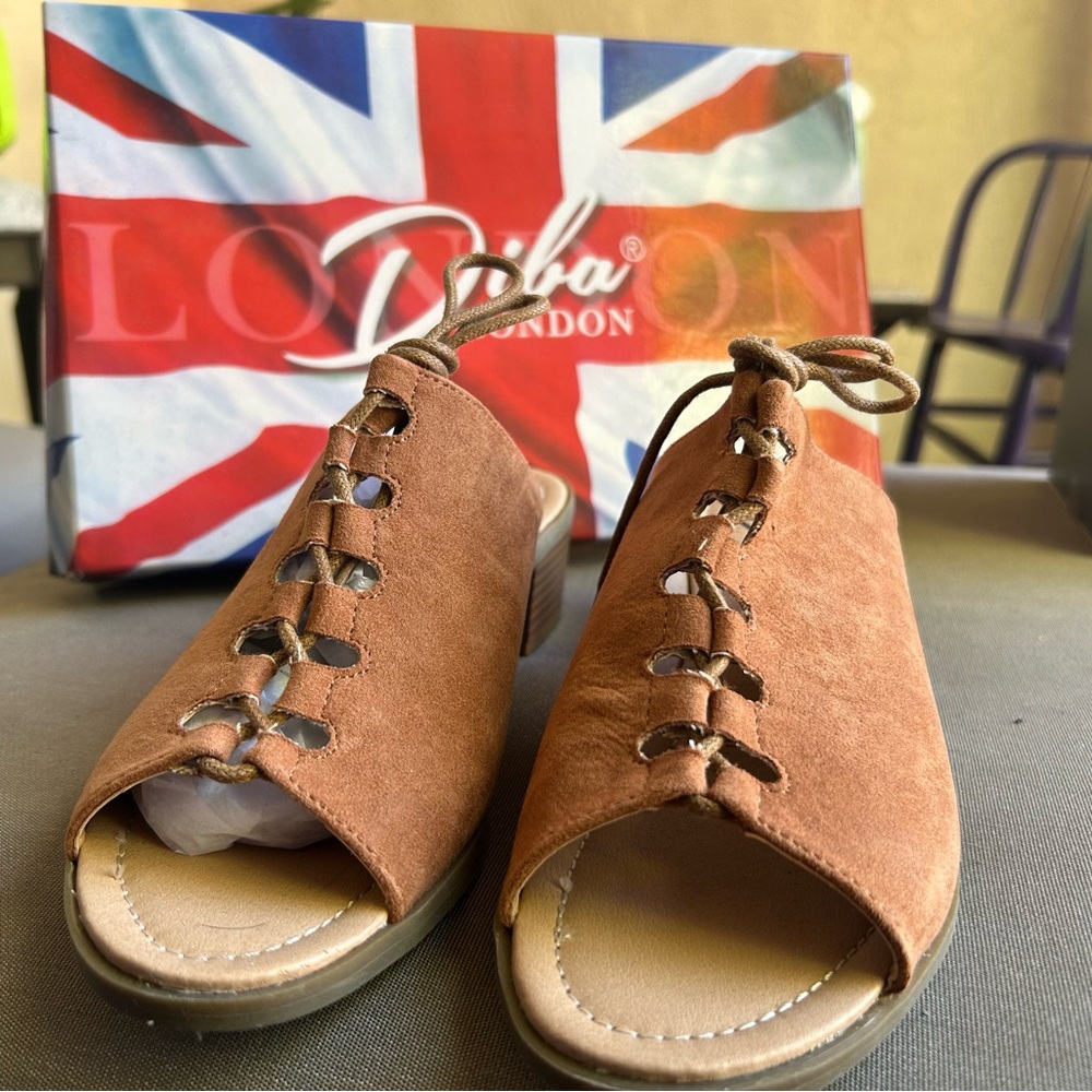 Diba Brown Lace-Up Sandals